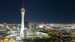 Aerial View Downtown City Skyline Urban Core Las Vegas Nevada