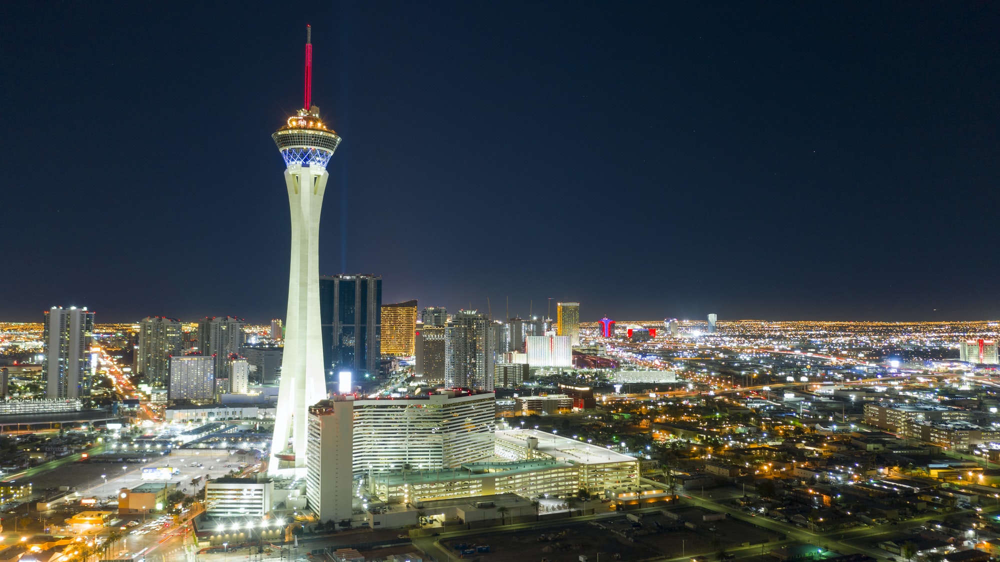 Aerial View Downtown City Skyline Urban Core Las Vegas Nevada